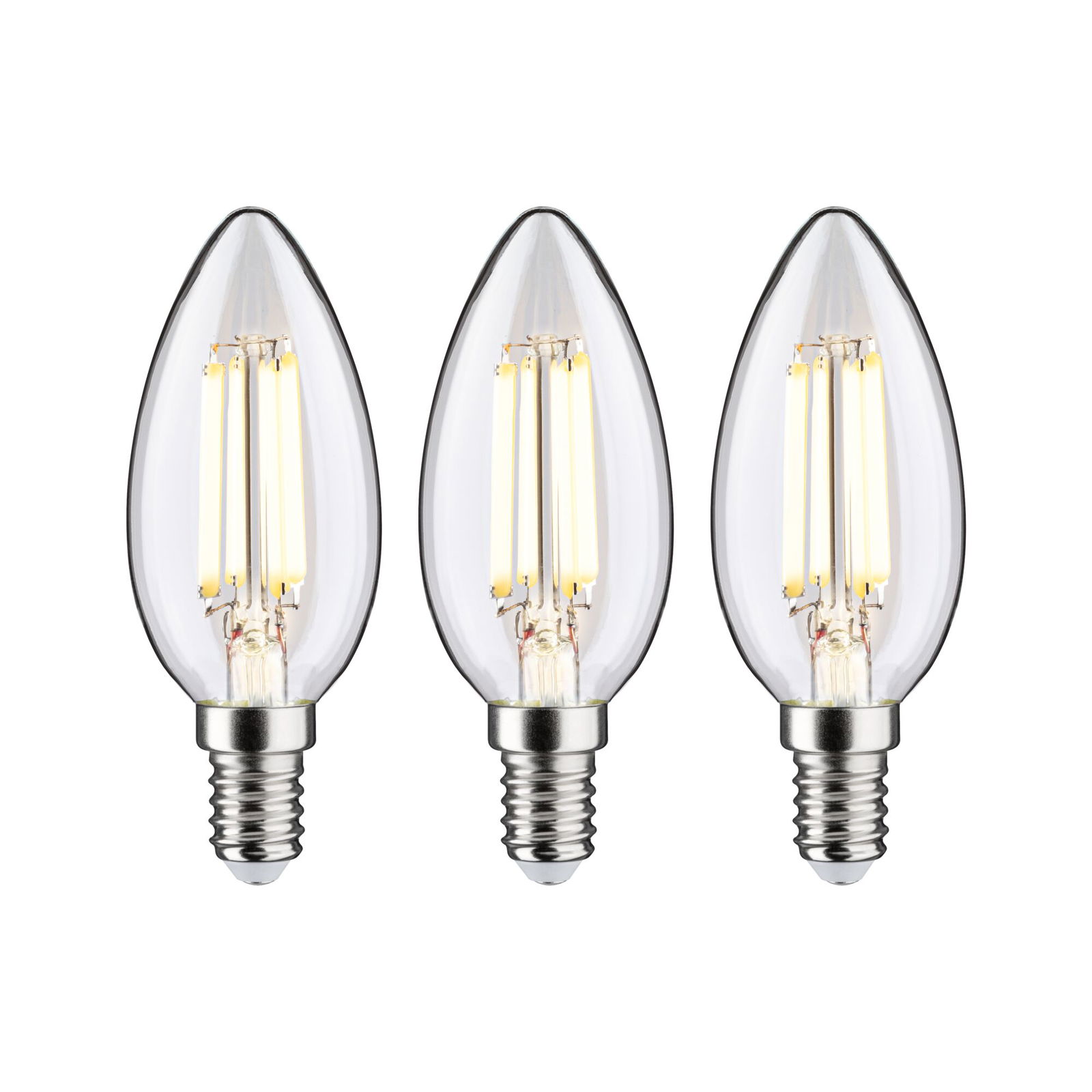 Eco-Line Filament 230 V LED kaars E14 pak van 3 98mm 525lm 2,5W 3000K Helder