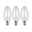 Eco-Line 230 V Filament LED Candle E14 525lm 2,5W 3000K Clear Three clear LED candle bulbs with E14 base and warm white light for energy-efficient lighting