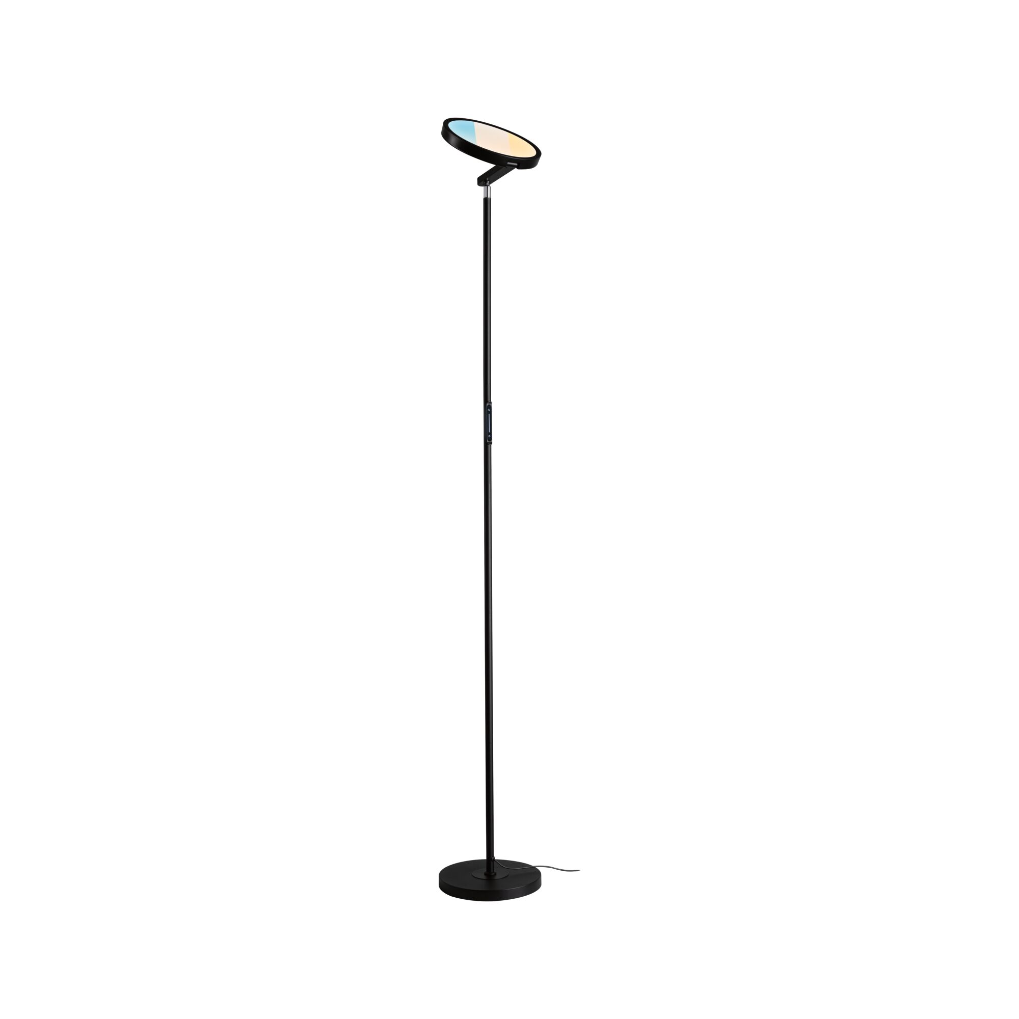 LED-standerlampe Caneta Tunable White 1750mm 1300lm 20W Sort Sort gulvlampe med rund, dæmpbar LED-lys og justerbar farvetemperatur til opholdsrum