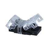 Small black and transparent plastic connector for LED lighting systems and electrical connections