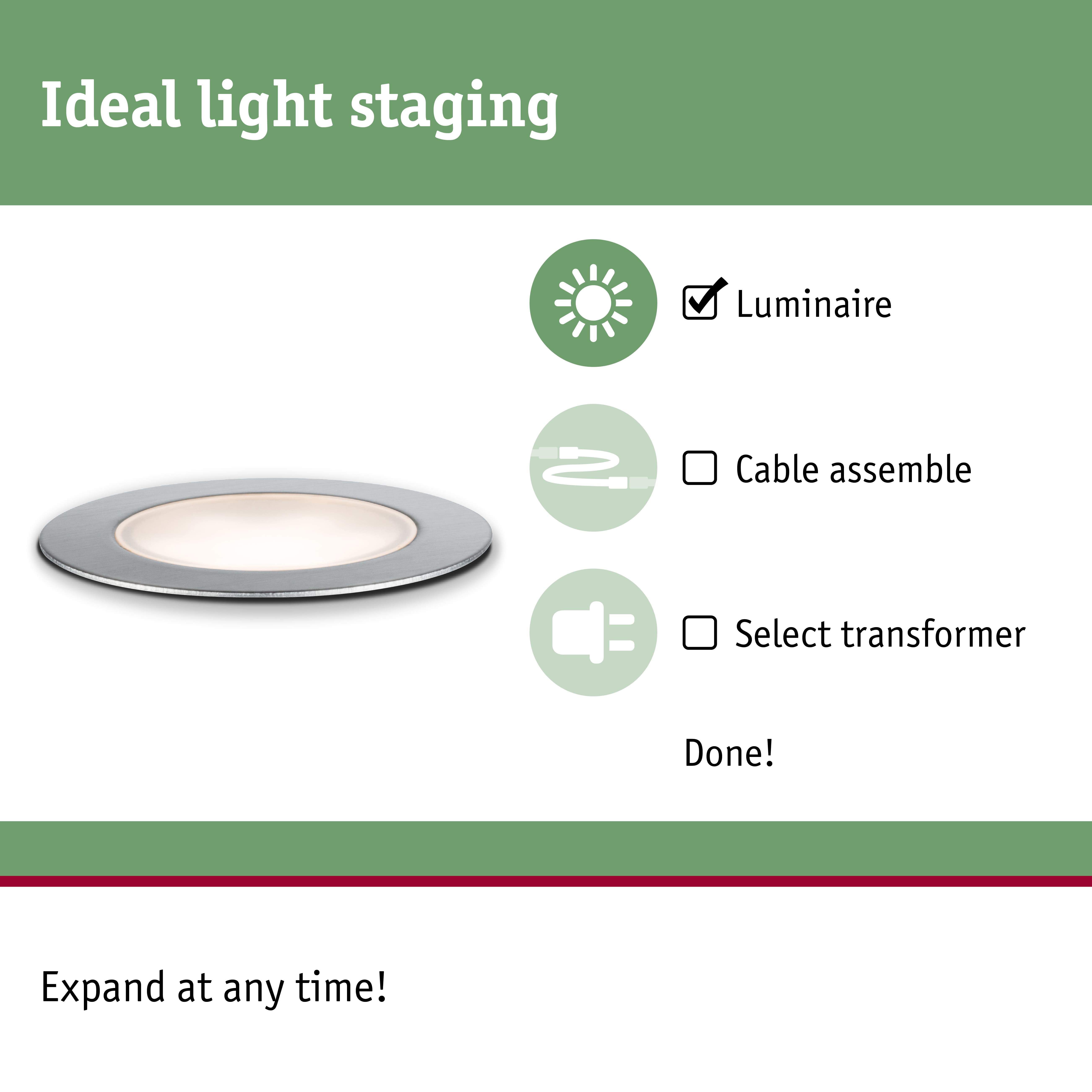 Round LED recessed light with silver metal frame and warm white glow for modern room lighting