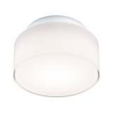 Runde Deckenleuchte aus weißem Kunststoff mit diffuser Lichtverteilung für Wohnräume.