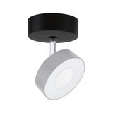 Moderner Deckenstrahler aus Metall in Schwarz und Grau mit rundem LED-Leuchtmittel für Wohnräume