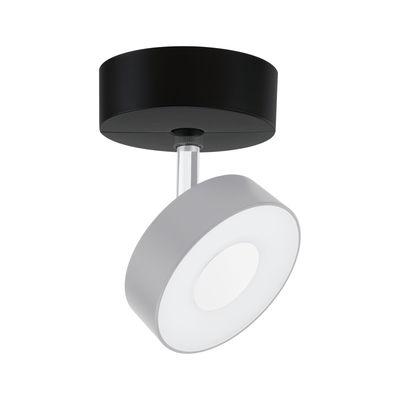 Moderner Deckenstrahler aus Metall in Schwarz und Grau mit rundem LED-Leuchtmittel für Wohnräume