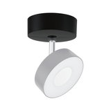 Moderner Deckenstrahler aus Metall in Schwarz und Grau mit rundem LED-Leuchtmittel für Wohnräume