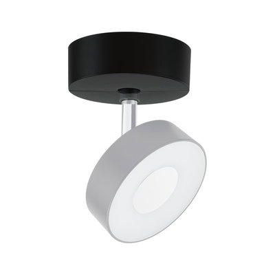 Moderner Deckenstrahler aus Metall in Schwarz und Grau mit rundem LED-Leuchtmittel für Wohnräume