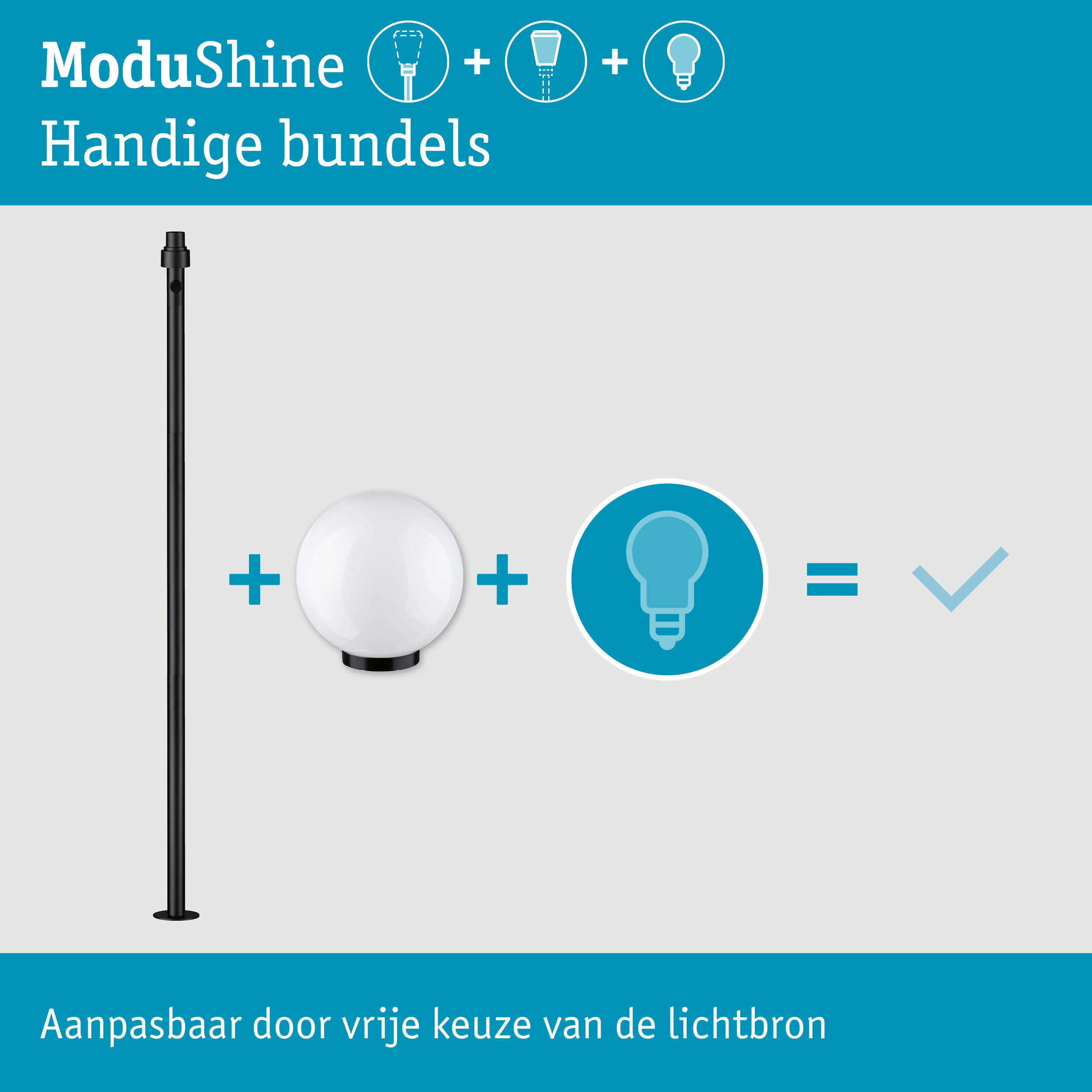 Set ModuShine Paaltje Taleno hoog zonder sensor Antraciet