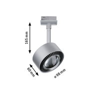 Silberner LED-Strahler aus Metall mit 165 mm Höhe und 98 mm Durchmesser für moderne Innenbeleuchtung