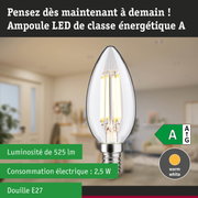 Ampoule LED en forme de bougie avec lumière blanc chaud et haute efficacité énergétique durable