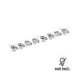 Modern cable system spotlight with eight adjustable chrome lamps, bulbs not included.