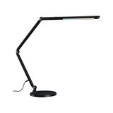Lampe de bureau LED noire en métal avec bras réglable et lumière dimmable pour bureau et maison