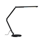 Schwarze LED-Schreibtischlampe aus Metall mit verstellbarem Arm und dimmbarer Lichtfarbe für Büro und Zuhause