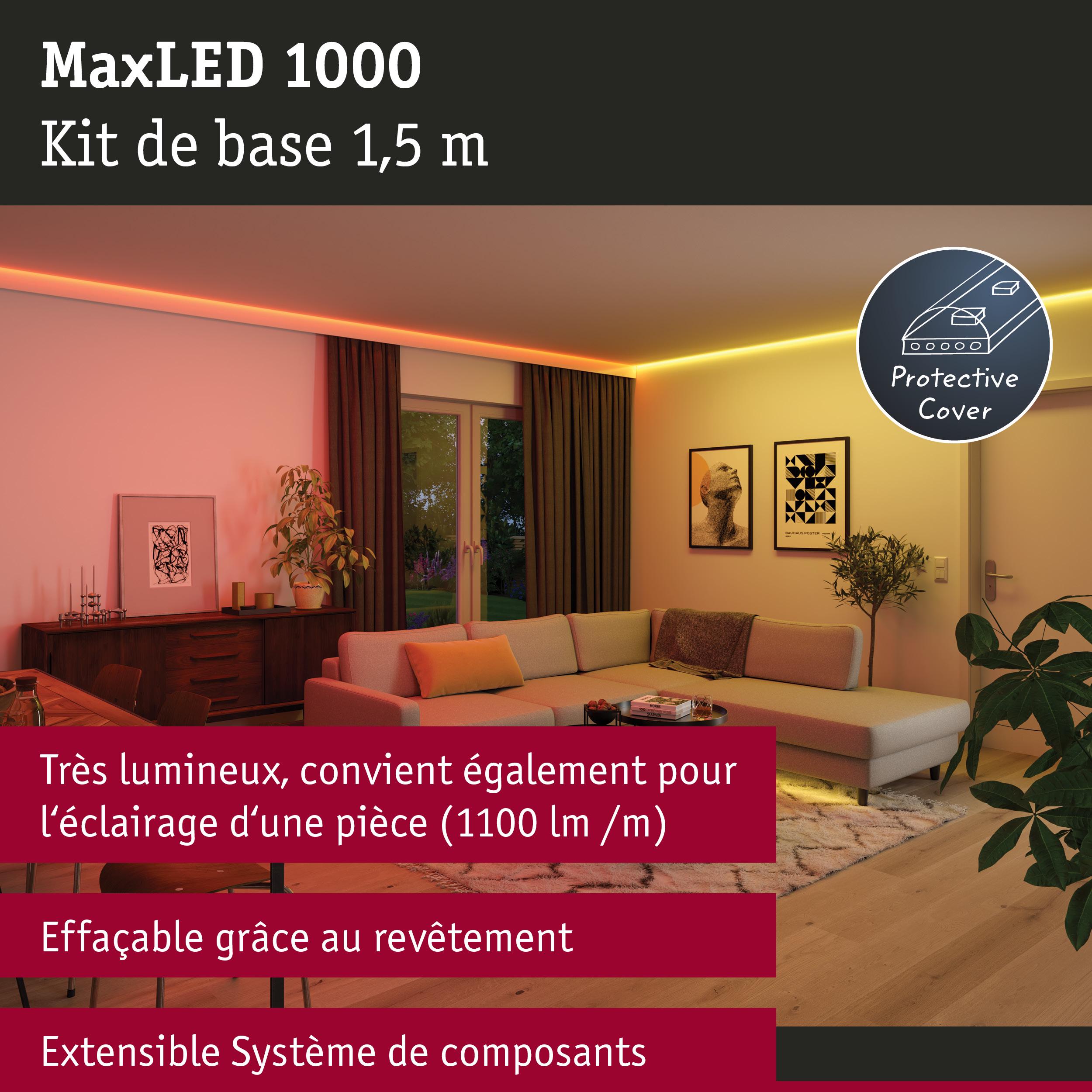 MaxLED 1000 kit LED 1,5 m avec protection pour un éclairage lumineux et système extensible