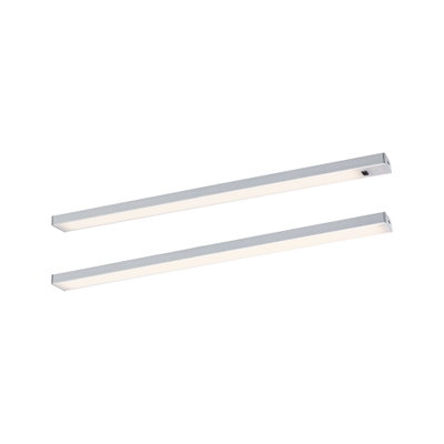 To slanke sølvfarvede LED-strips i aluminium med varmt hvidt lys til moderne indendørsbelysning