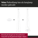 Witte Volea plafondlamp van kunststof, als hanglamp te gebruiken, moderne LED verlichting