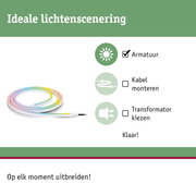 Kleurrijke flexibele LED-lichtstrip met eenvoudige montage zonder kabelmontage, ideaal voor aangepaste verlichting