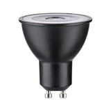 Schwarze LED-Reflektorlampe mit GU10-Sockel, energiesparende LED-Lampe für Wohnraumbeleuchtung
