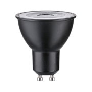 Black LED reflector bulb with GU10 base, energy-saving LED lamp for home lighting