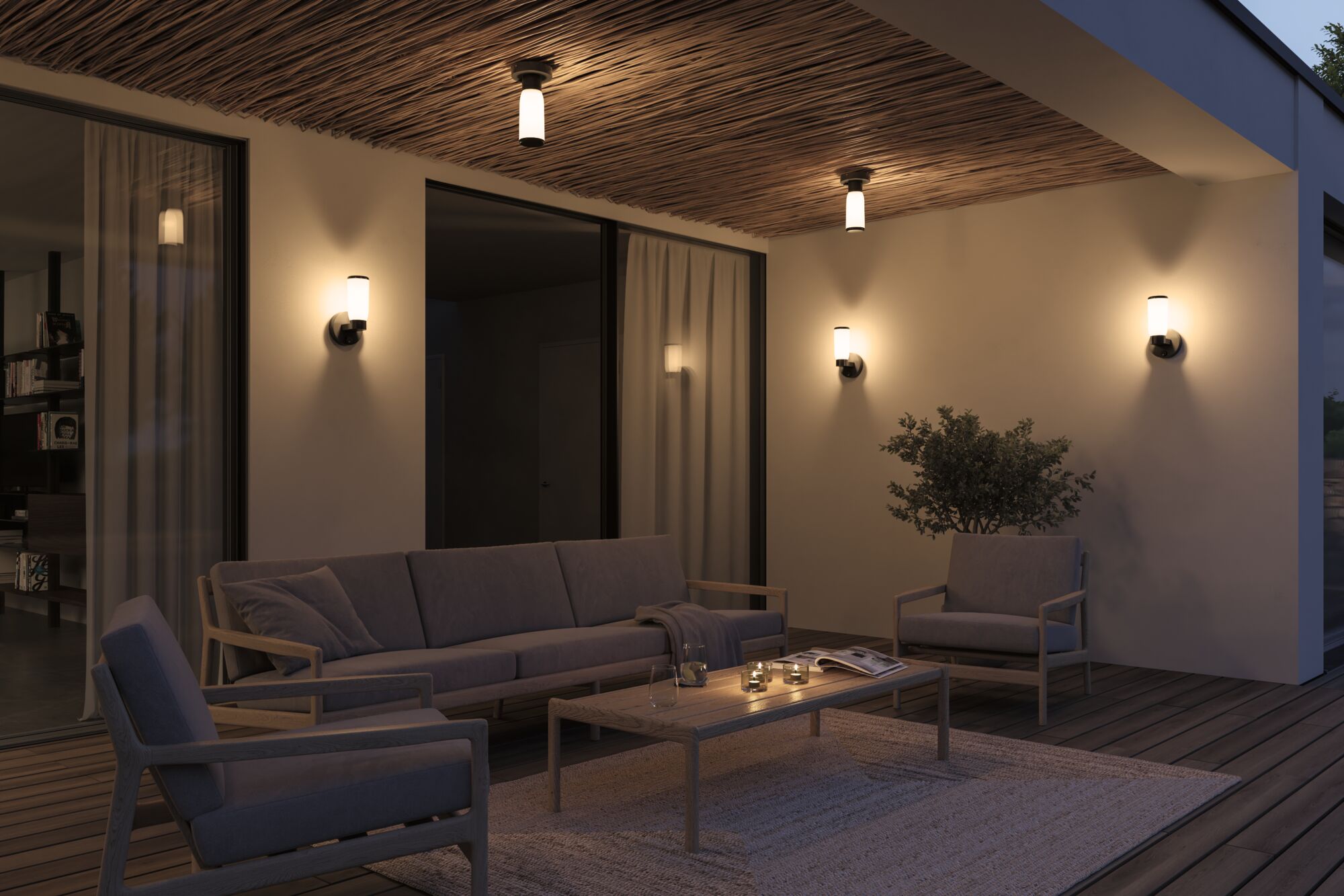 ModuShine Shade Velurio IP44 cylindrical Anthracite/White