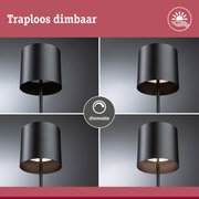 Zwarte dimbare metalen vloerlamp met cilindrische kap voor moderne binnenverlichting