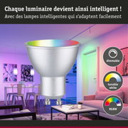 Lampe LED intelligente dimmable avec changement de couleur RGBW et blanc réglable pour intérieur