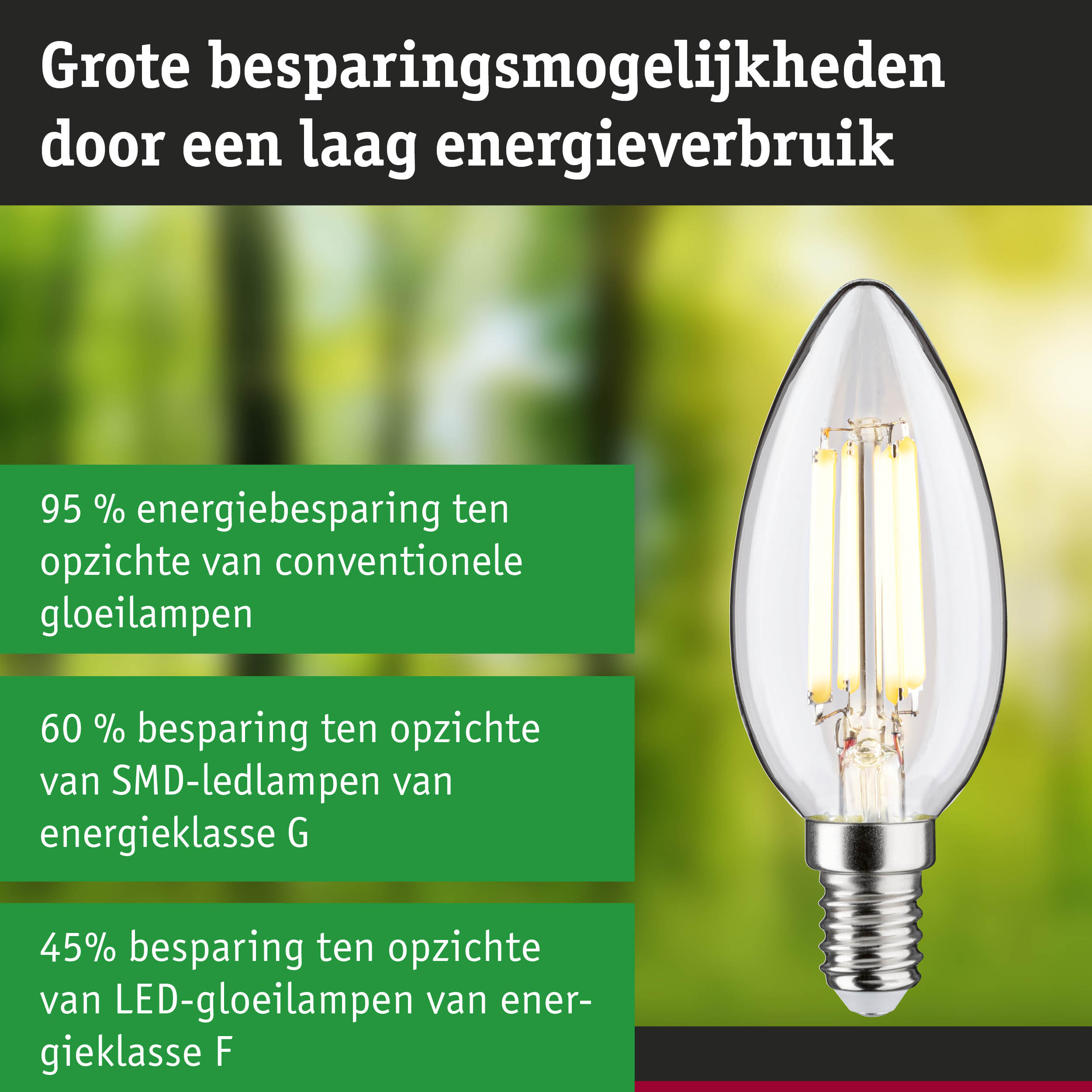 Energiezuinige LED-gloeilamp met heldere glazen kap en schroefsokkel, ultra-efficiënte verlichting
