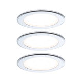 Trois spots encastrés LED ronds blancs avec cadre en aluminium pour un éclairage économique