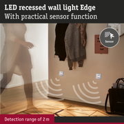 LED recessed wall light Edge with practical sensor and 2 m detection range for hallway lighting