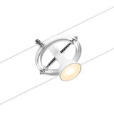 Weißer LED-Seilstrahler mit Metallringen und warmweißem Licht für moderne Raumbeleuchtung