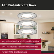LED Einbauleuchte Nova aus gebürstetem Aluminium in Silber für moderne Küchenbeleuchtung