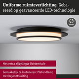 Ronde zwarte LED-plafondlamp met warm wit licht en bajonetbevestiging voor eenvoudige montage