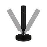 Black adjustable LED lamp with round metal base for flexible lighting solutions