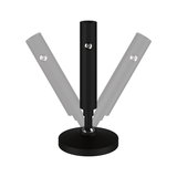 Black adjustable LED lamp with round metal base for flexible lighting solutions