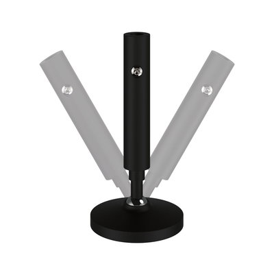 Schwarze verstellbare LED-Lampe mit rundem Sockel aus Metall für flexible Beleuchtung