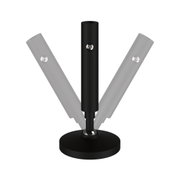 Schwarze verstellbare LED-Lampe mit rundem Sockel aus Metall für flexible Beleuchtung