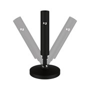 Schwarze verstellbare LED-Wandleuchte aus Metall mit rundem Sockel für moderne Innenbeleuchtung