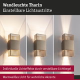 Wandleuchte Tharin aus Metall in Grau mit verstellbaren Lichtaustritten und warmweißem Licht