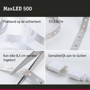 MaxLED 500 LED-strip met 72 LEDs per meter, zelfklevend en knipbaar voor flexibele verlichting