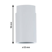 Spot de plafond cylindrique blanc en métal de 96 mm de haut et 55 mm de diamètre