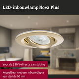 Beige LED-inbouwspot Nova Plus met verstelbare kop voor ondiepe plafondmontage