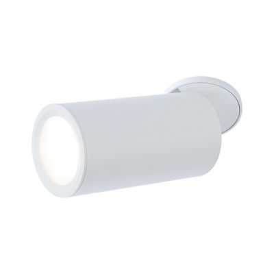 Moderne witte metalen LED-spot met ronde basis voor verstelbare wandverlichting
