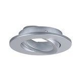 Spot encastré rond en aluminium argenté avec anneau intérieur orientable pour éclairage flexible