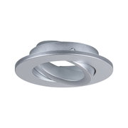 Round recessed spotlight in silver aluminium with adjustable inner ring for versatile lighting