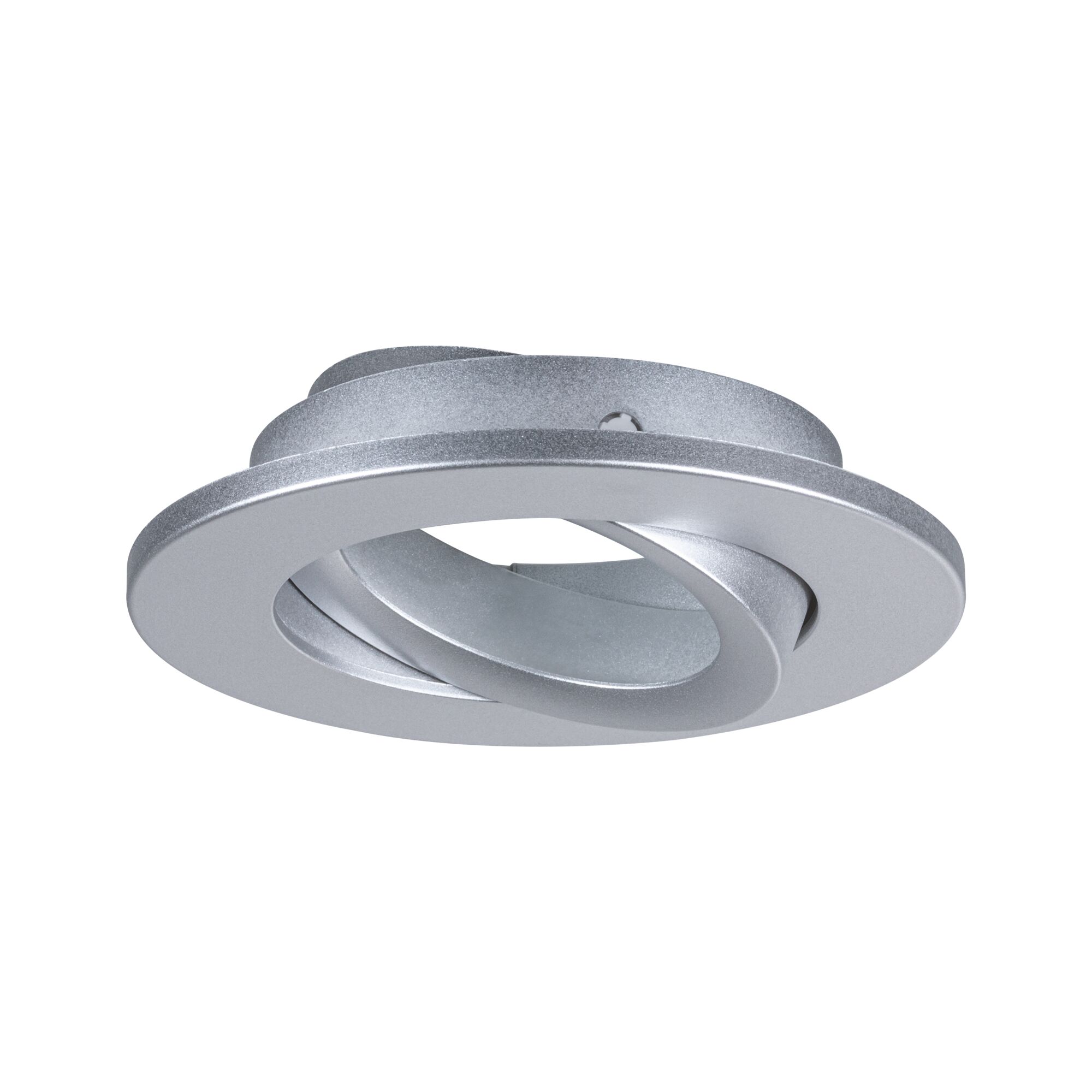 Round recessed spotlight in silver aluminium with adjustable inner ring for versatile lighting