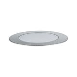 Round LED recessed panel in brushed silver aluminum for energy-efficient lighting