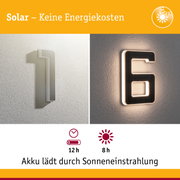Solarbetriebene Hausnummer mit LED-Beleuchtung in Schwarz und Weiß für energiesparende Außenbeleuchtung