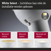 Witte LED-lamp met instelbare lichtkleur van 2700K tot 4000K voor veelzijdige verlichting