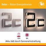 Solarbetriebene Hausnummer 2c in Grau mit LED-Beleuchtung und Akku, lädt 8 Stunden durch Sonnenlicht
