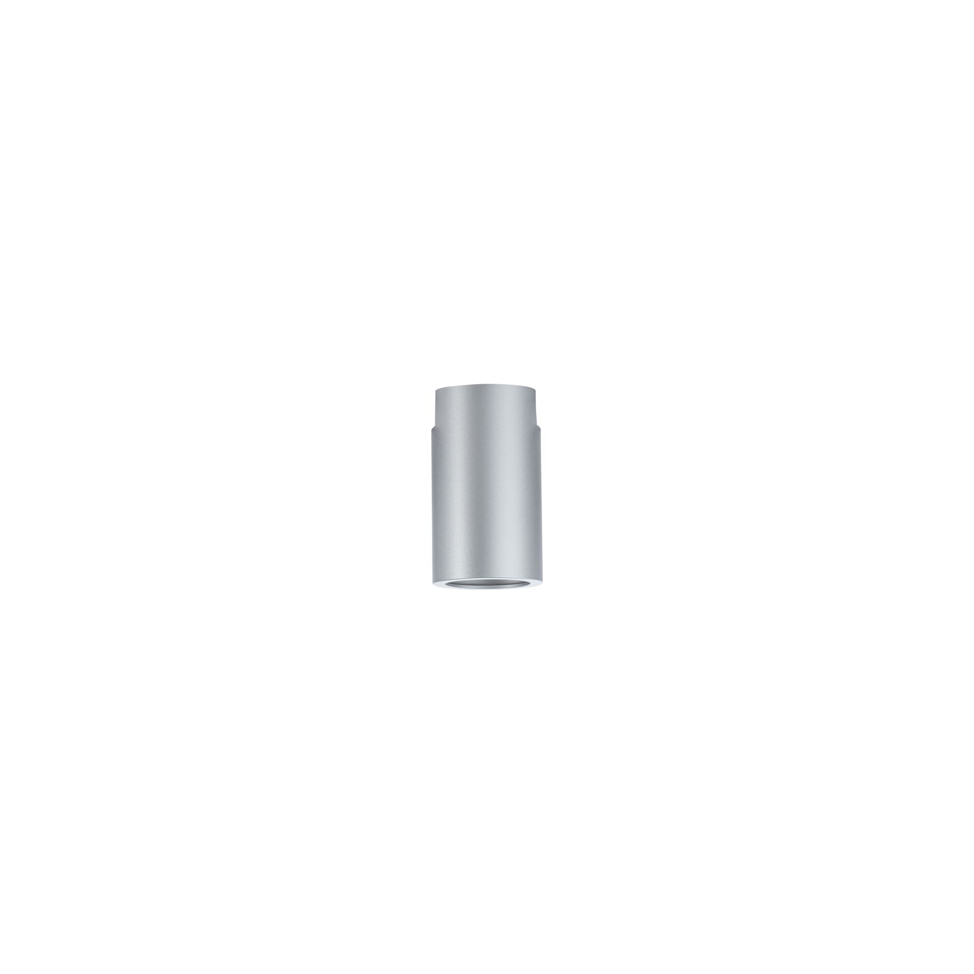 Modern cylindrical ceiling spotlight in silver aluminum for LED lighting solutions