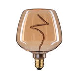 Vintage LED-Glühbirne mit bernsteinfarbenem Glas und dekorativem Filament für stimmungsvolle Beleuchtung